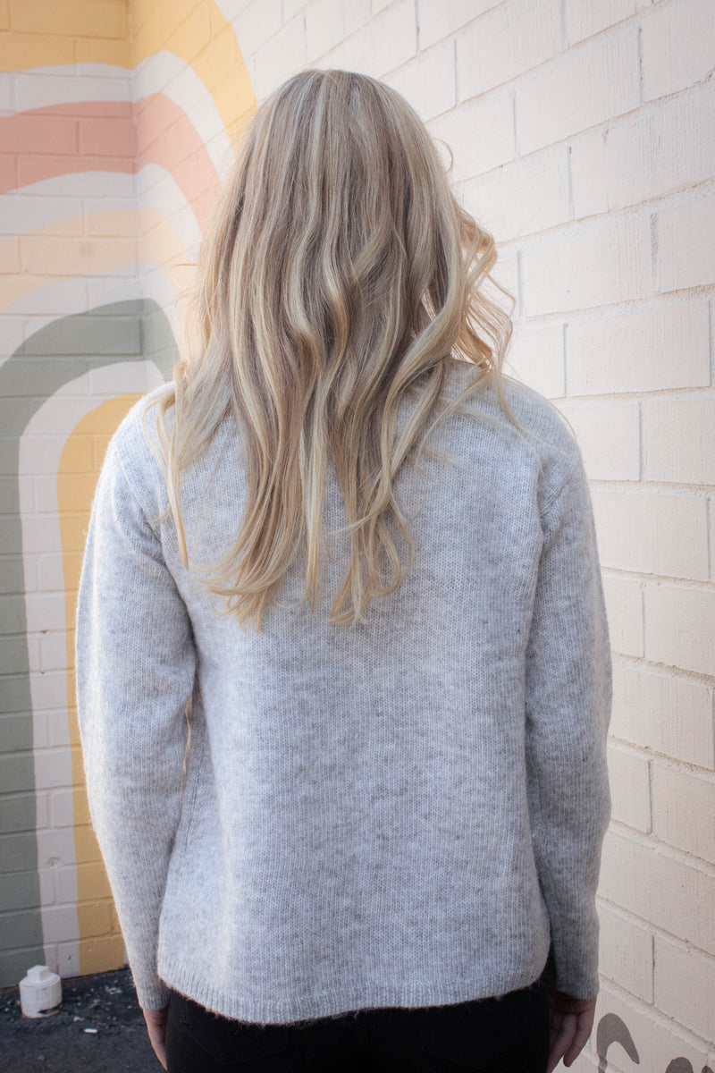 Calla Tie Front Cardigan, Grey Cloud | RD Style