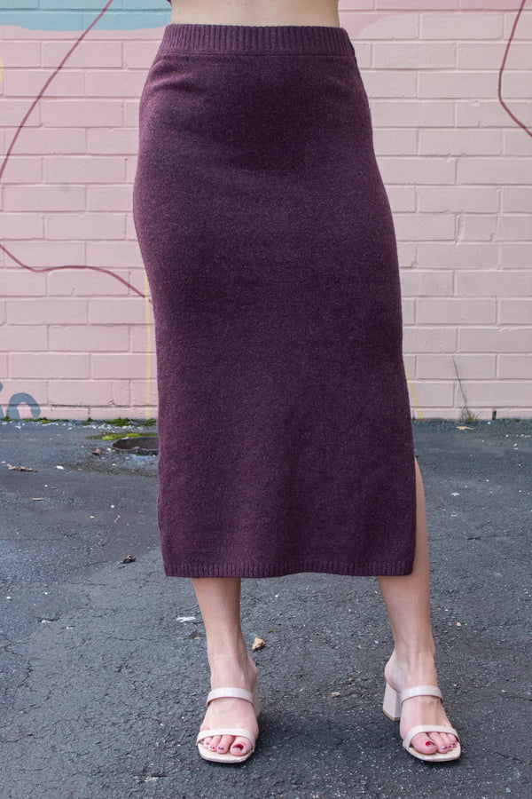 Remy Knit Skirt, Wine | Steve Madden
