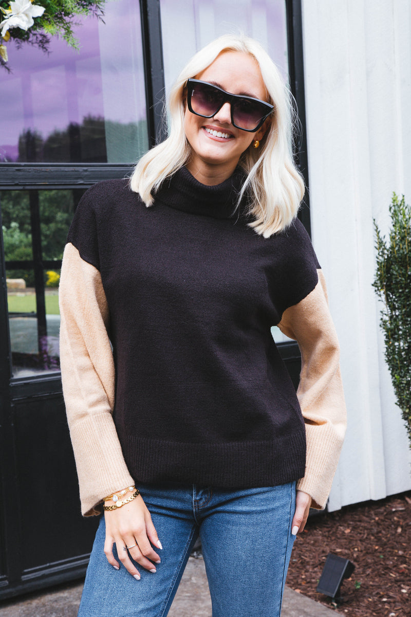 The Color Block Sweater, Cappuccino/Black | Sanctuary