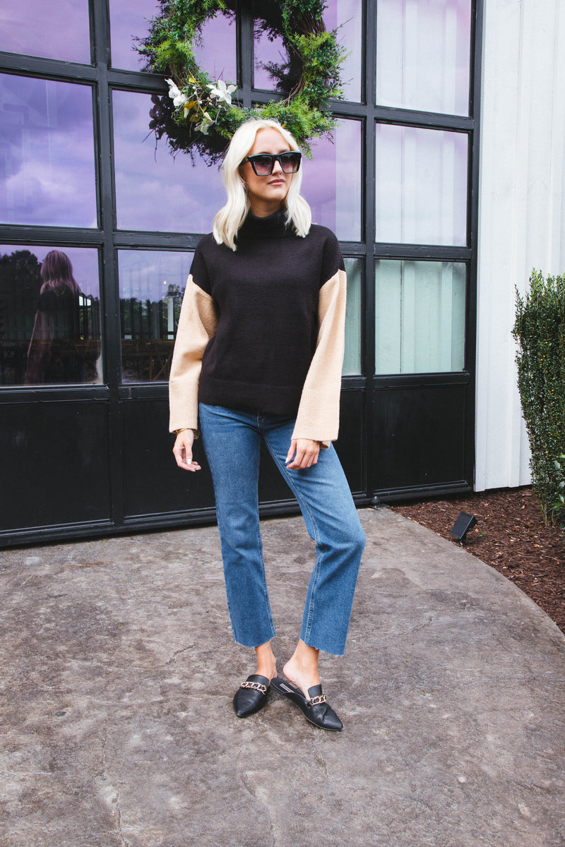 The Color Block Sweater, Cappuccino/Black | Sanctuary