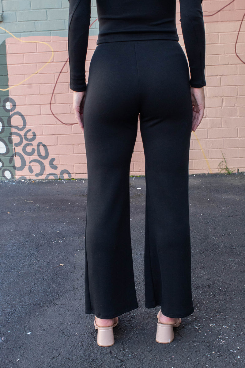 Hustle Knit Wide Leg Pants, Black | Sadie & Sage