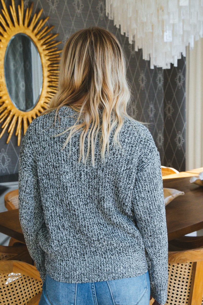 Justine Marled Sweater, Marled Black | Velvet Heart