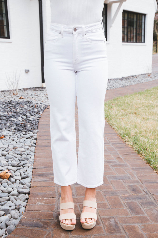 Louisa Vintage Straight Jeans, White