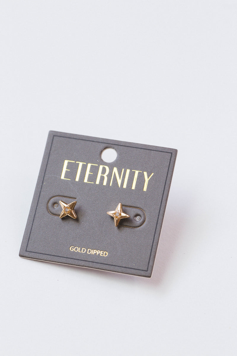 Star Stud Earrings, Gold
