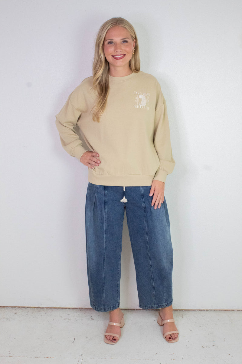 Wild Side Sweatshirt, Washed Gold | Z Supply