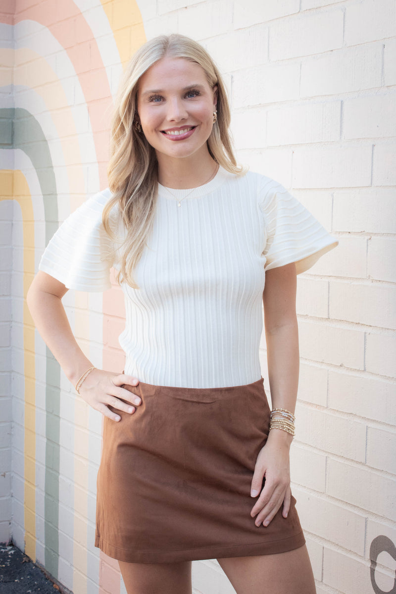 Allie Ribbed Sweater, Antique | Steve Madden
