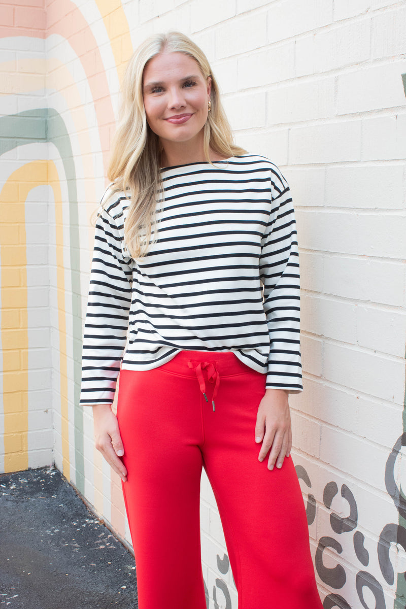 Cool Cotton Boatneck Top, Yacht Stripe | SPANX