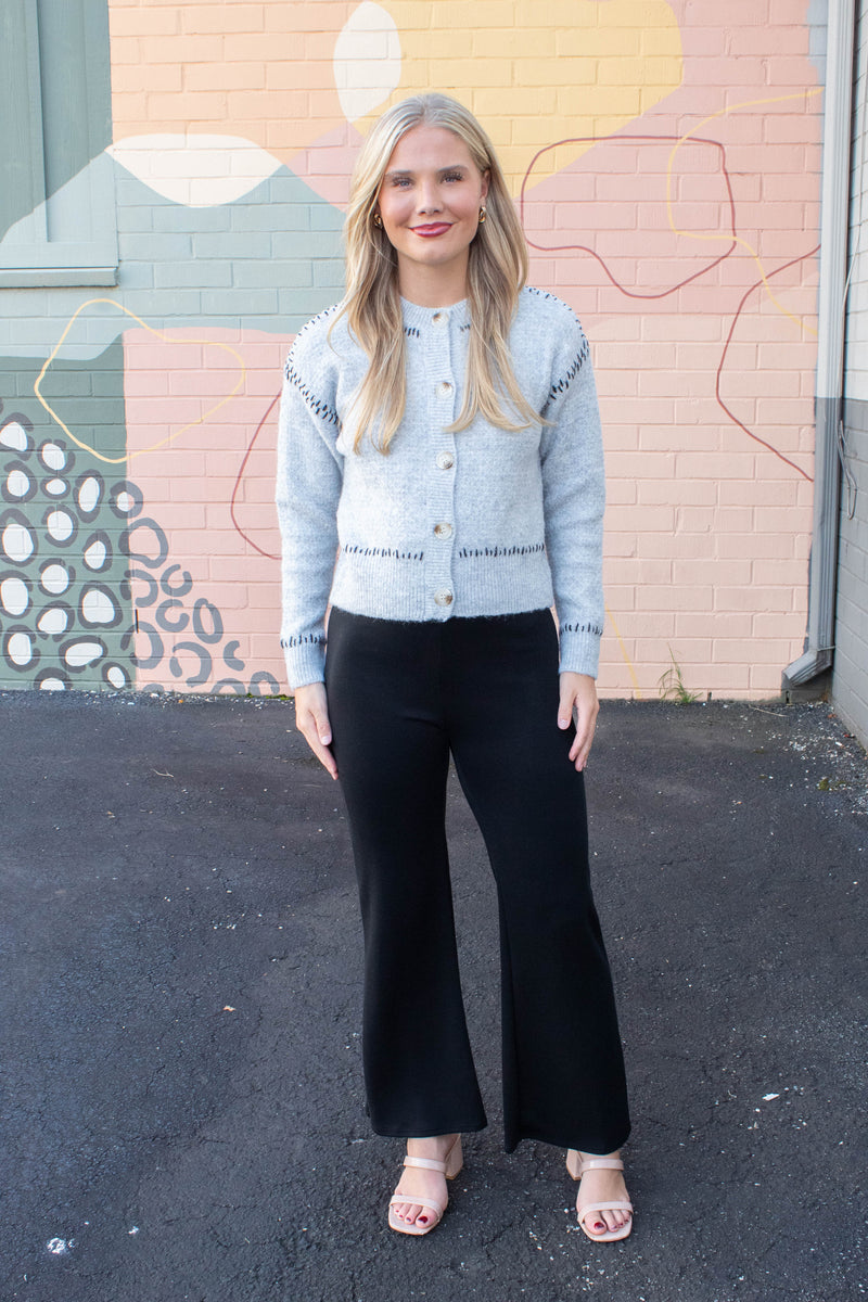 Hustle Knit Wide Leg Pants, Black | Sadie & Sage