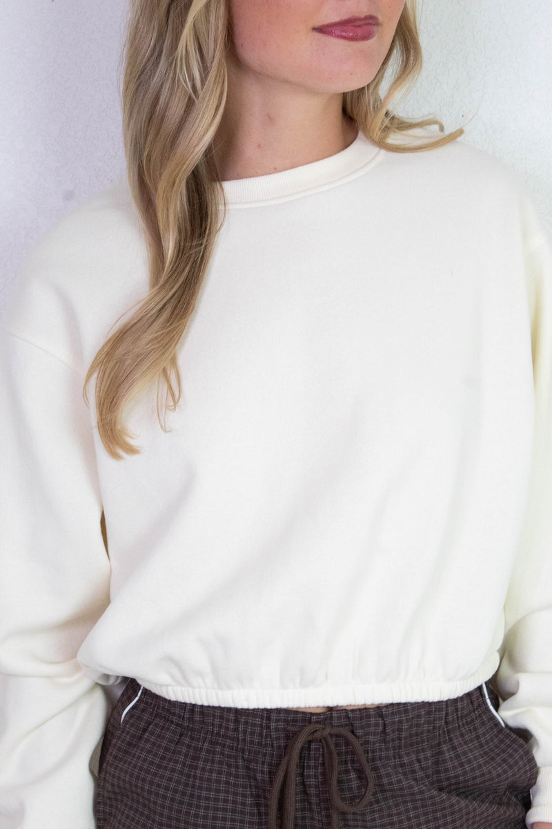 Hazel Bubble Hem Sweatshirt, Cream
