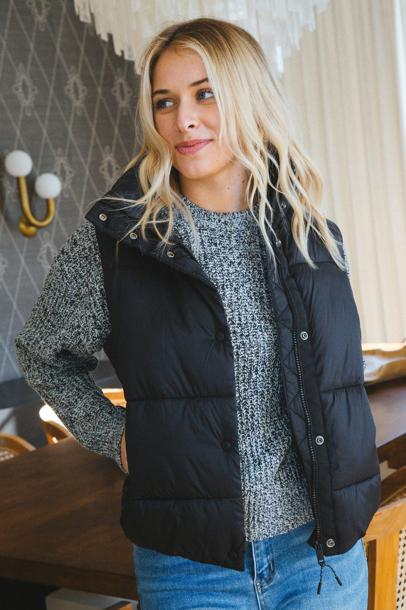 Justine Marled Sweater, Marled Black | Velvet Heart