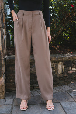 Annabelle Wide Leg Dress Pants, Mocha