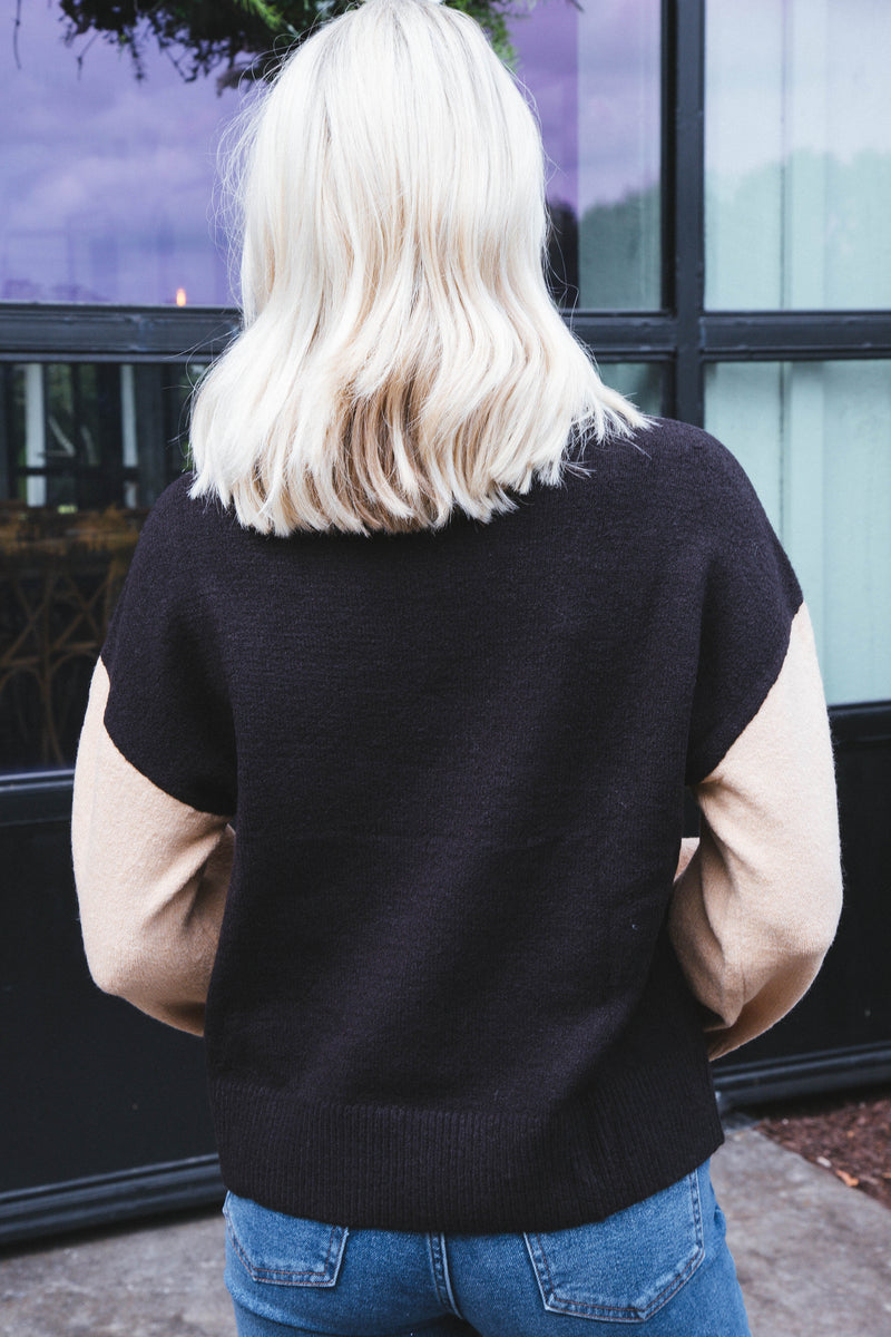 The Color Block Sweater, Cappuccino/Black | Sanctuary
