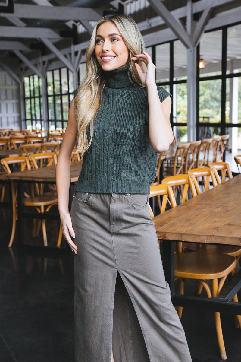 McKinley Turtle Neck Sweater Vest, Dark Green