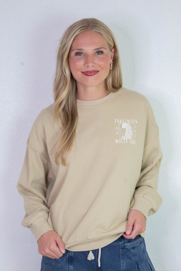 Wild Side Sweatshirt, Washed Gold | Z Supply