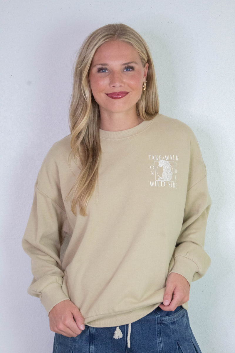 Wild Side Sweatshirt, Washed Gold | Z Supply