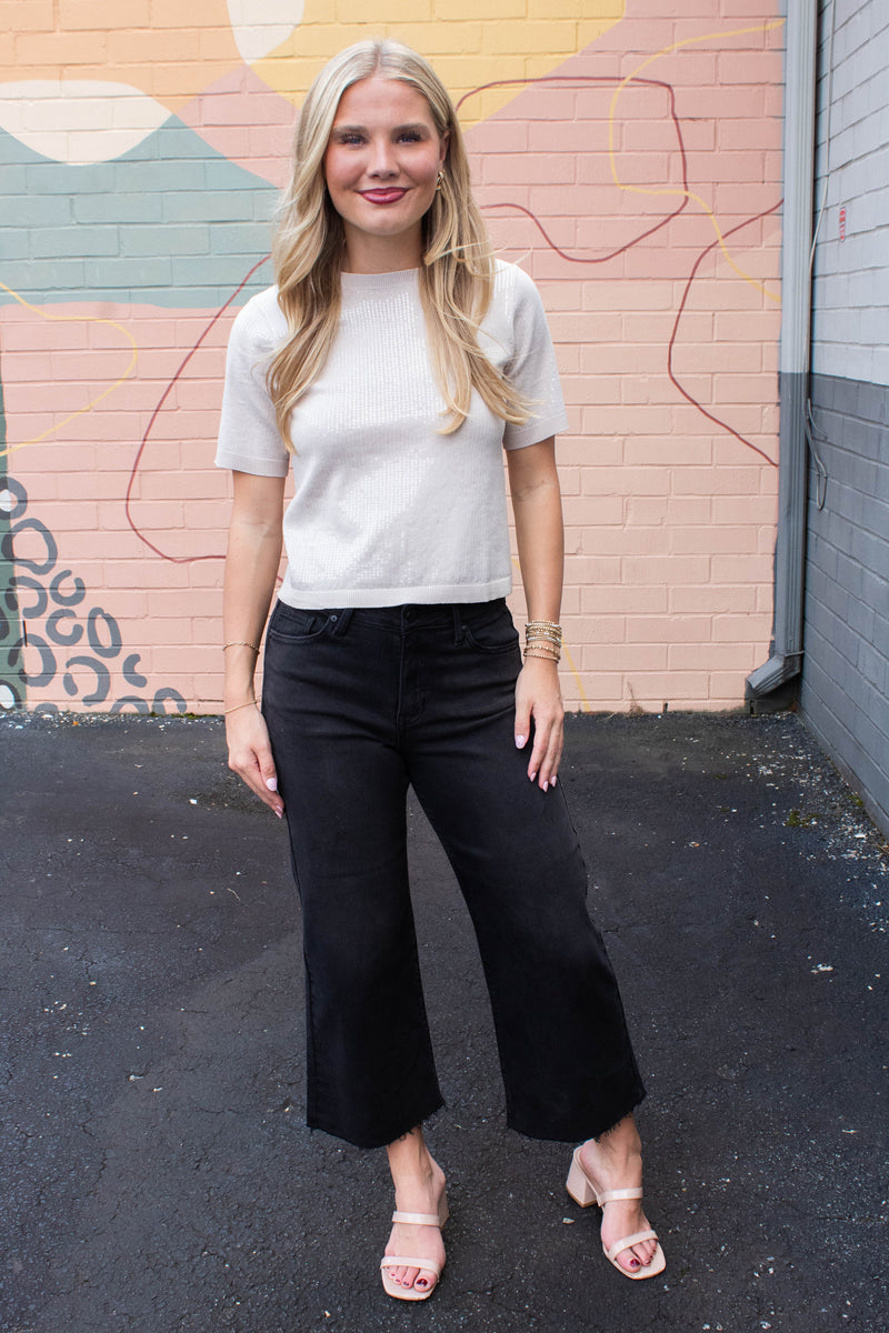 Sierra Almost Crop Jeans, Washed Black