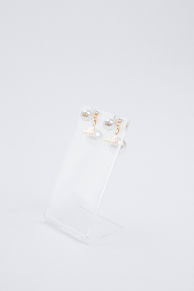 Pearl Bar Earring, Gold