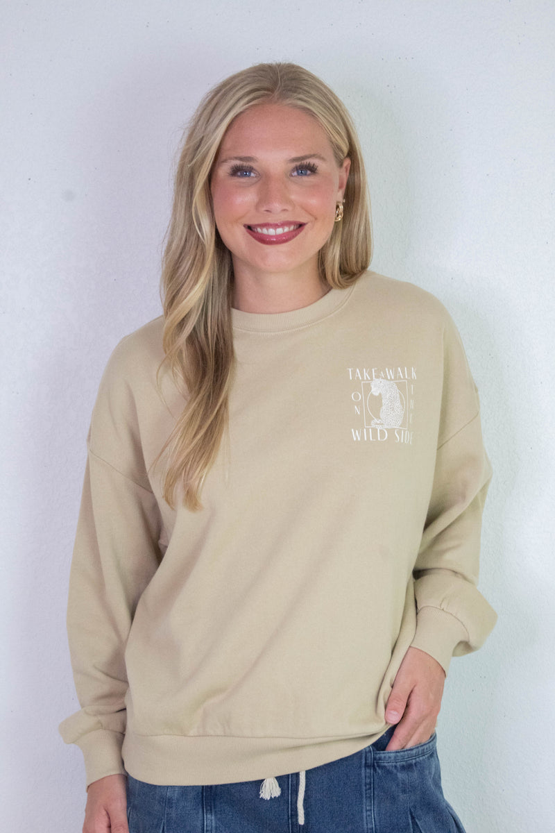 Wild Side Sweatshirt, Washed Gold | Z Supply