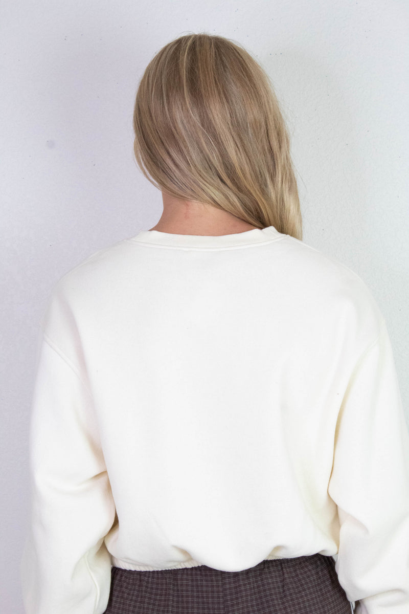 Hazel Bubble Hem Sweatshirt, Cream