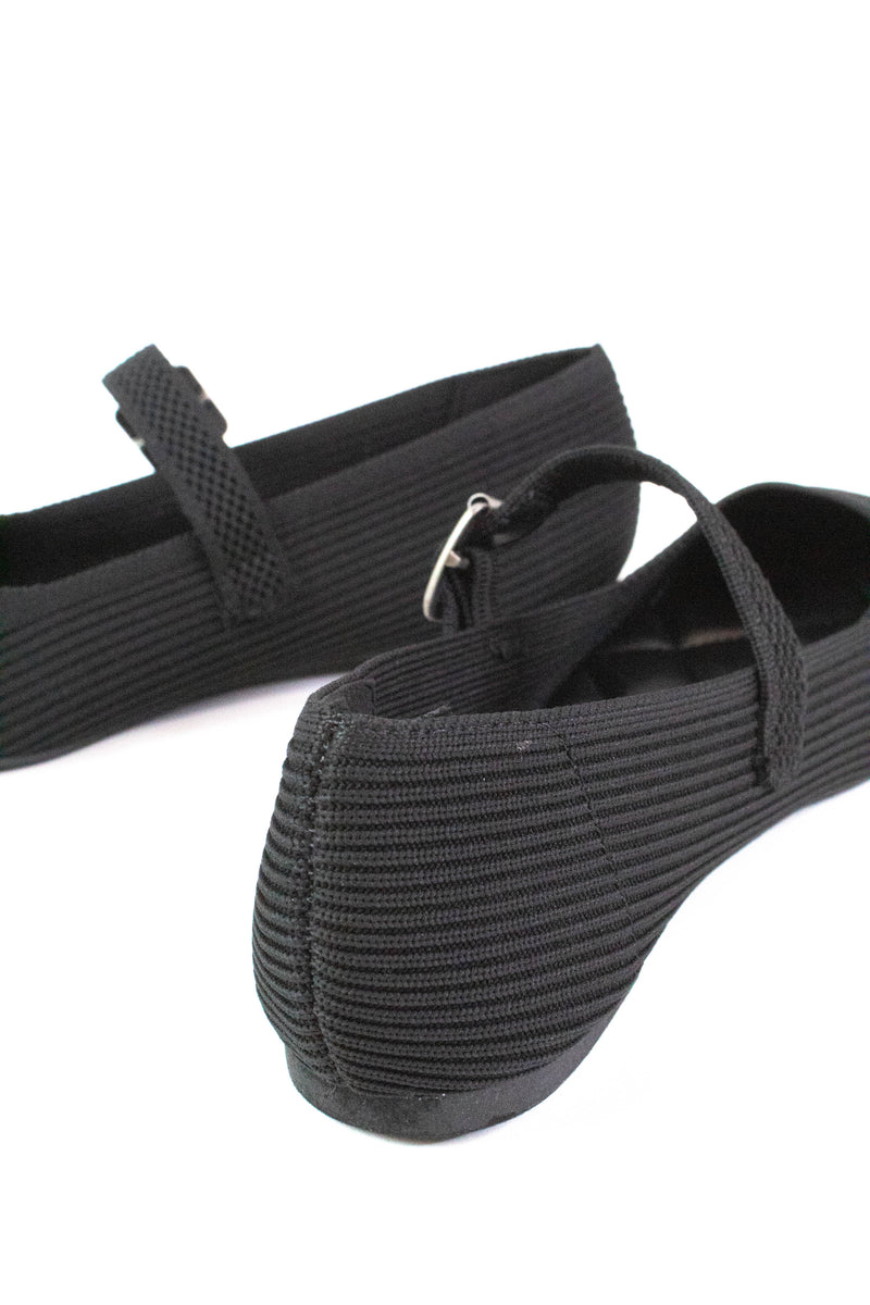 Brita Mary Jane Ballet Flat, Black Knit