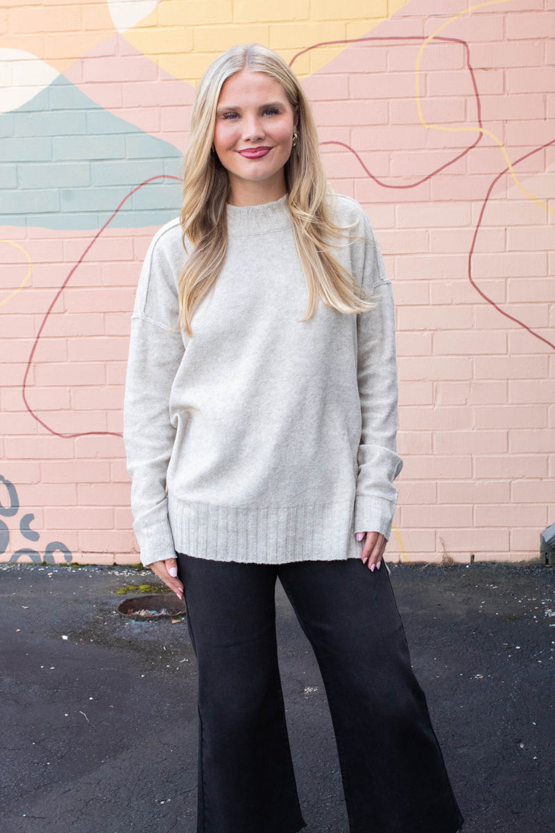 Oakleigh Relaxed Fit Sweater, Light Taupe