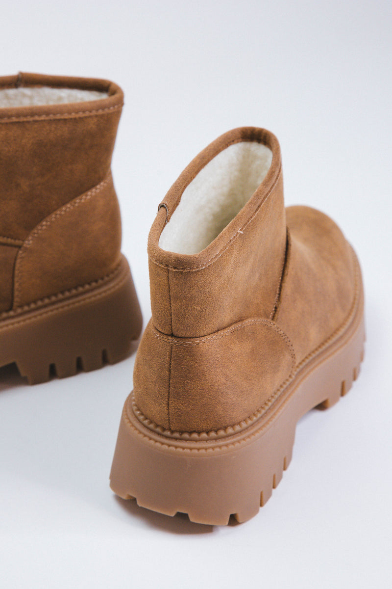 Lonny Fur Lined Pull On Bootie, Tan | DV by Dolce Vita
