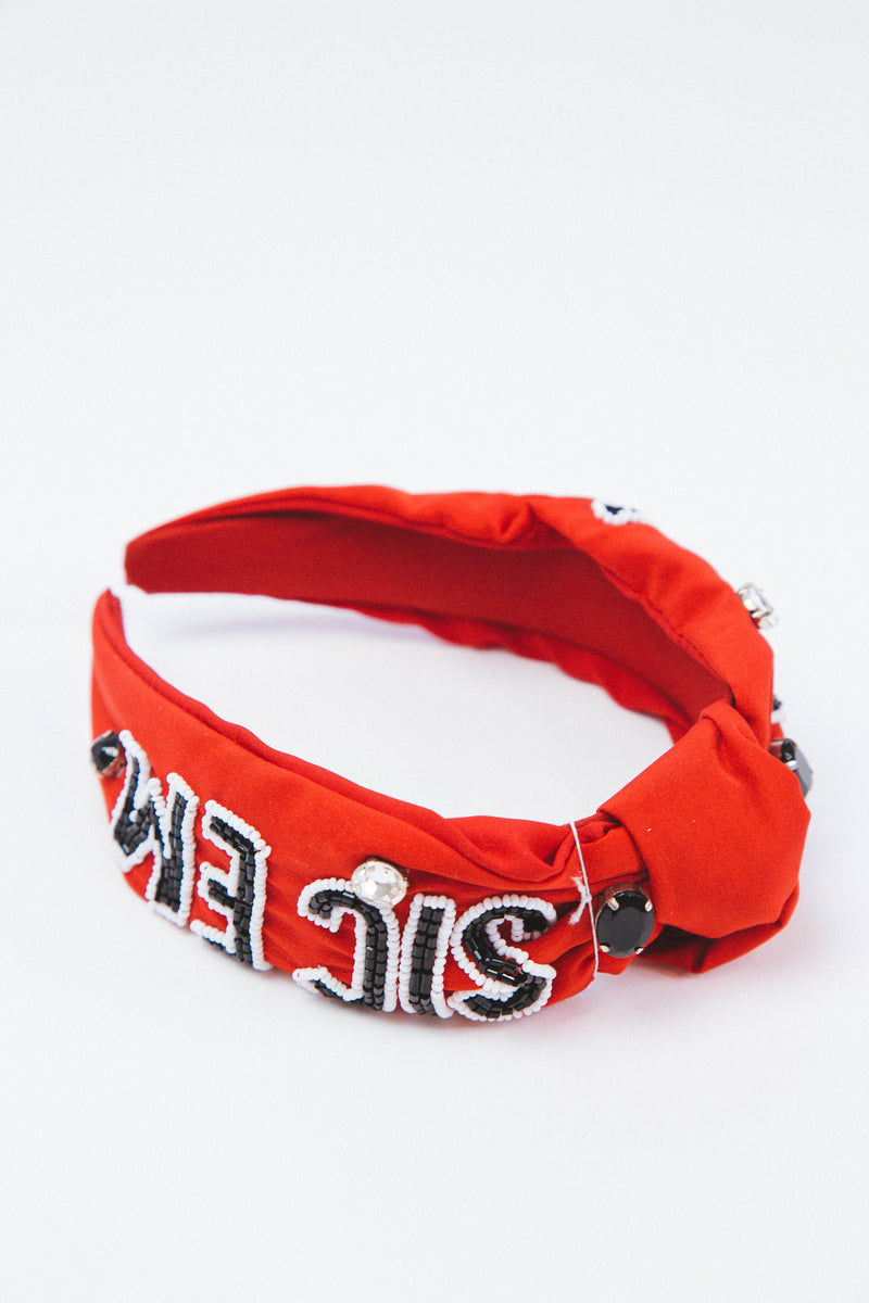 Sic'em UGA headband, Red/Black