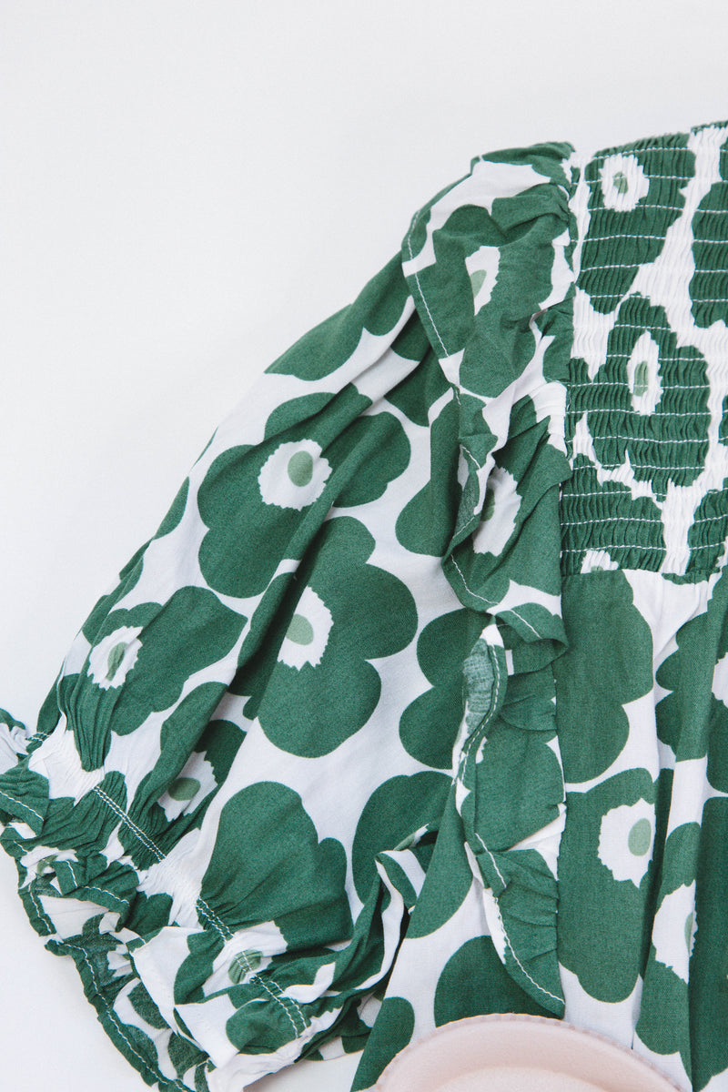 This Is Me Smocked Blouse, Green