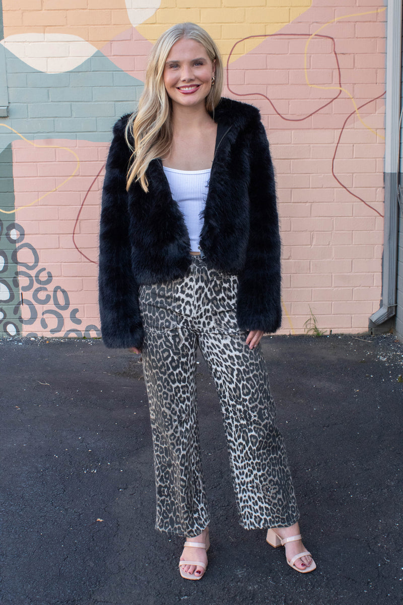 Louder Please Fur Jacket, Black | Free People