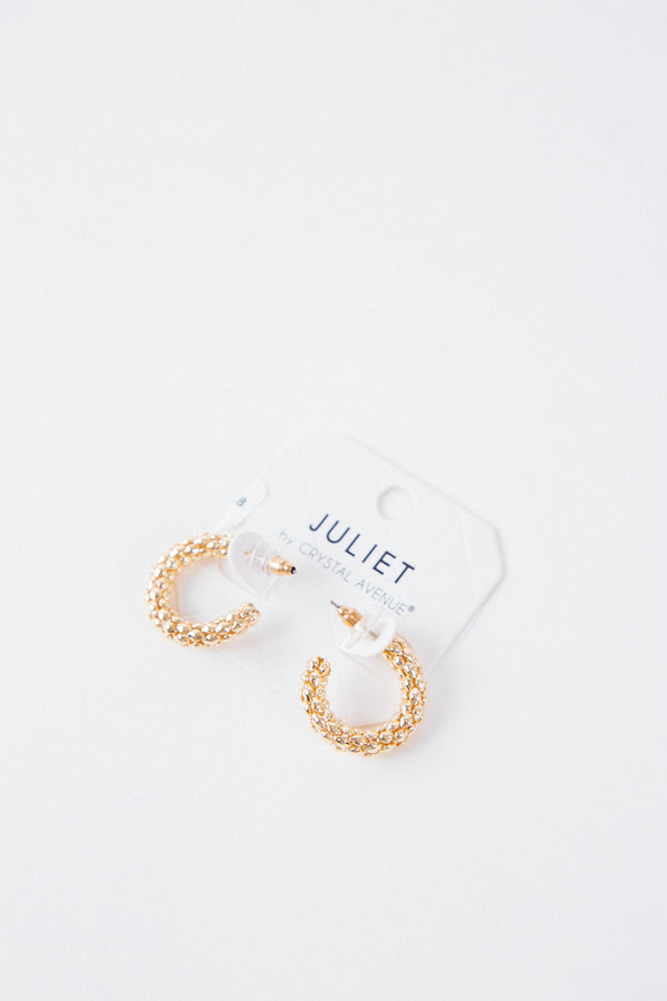 Popcorn Chain Hoop Earring, Gold