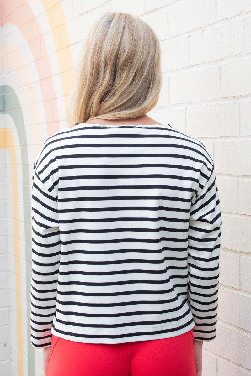 Cool Cotton Boatneck Top, Yacht Stripe | SPANX