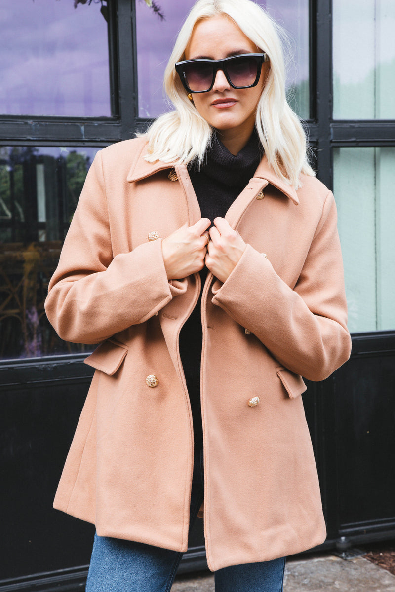 Corisse Button Up Jacket, Camel