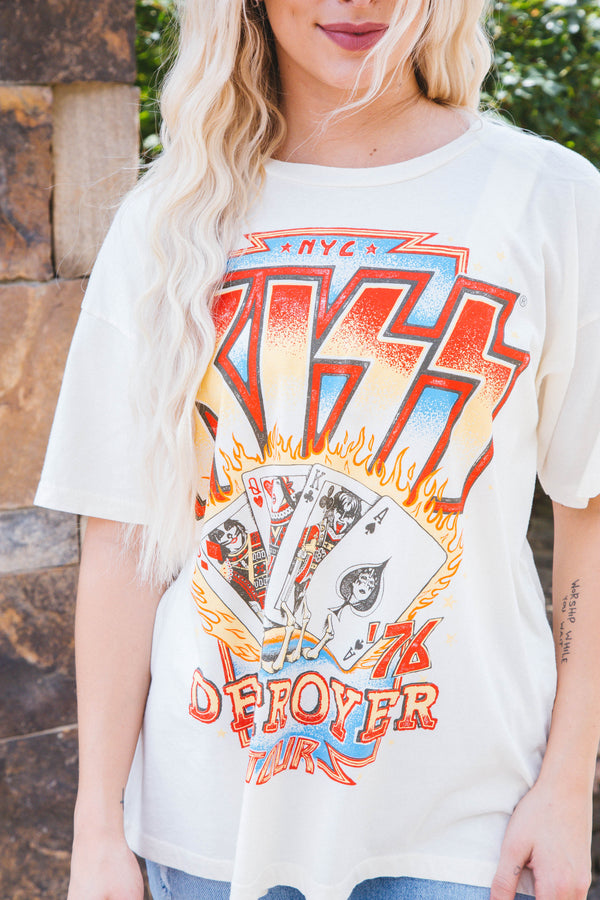 Kiss Destroyer Tour 76 Merch Tee, Stone Vintage | Daydreamer