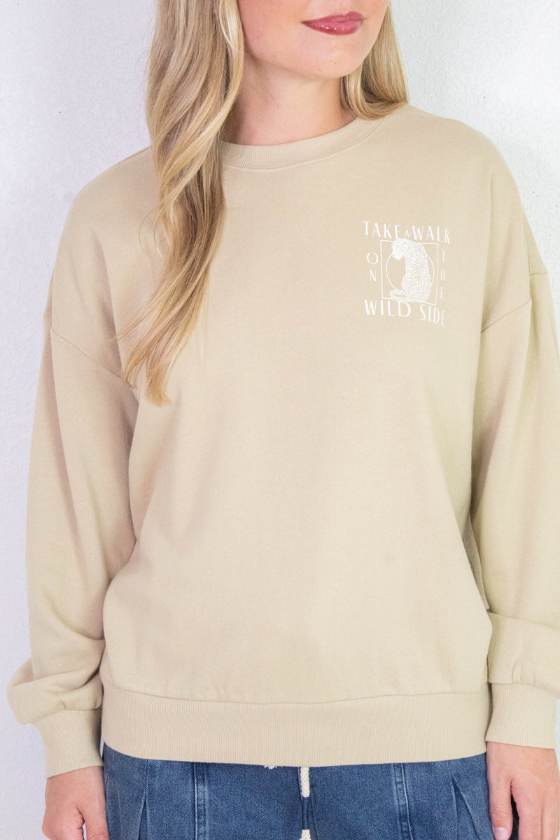 Wild Side Sweatshirt, Washed Gold | Z Supply