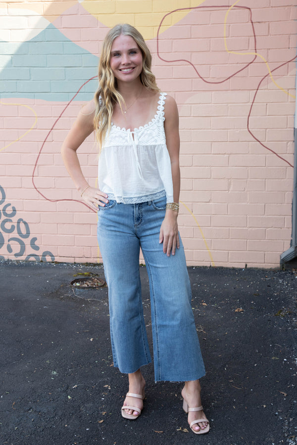 Suki Ankle Wide Leg Jeans, Indigo | Silver Jeans Co