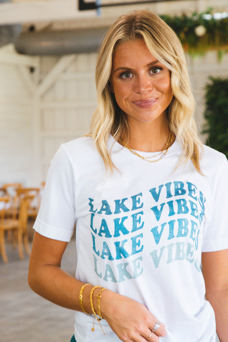 Lake Vibes Graphic Tee, White