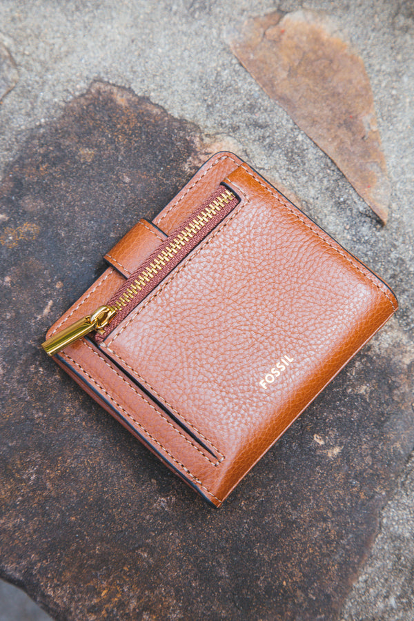 Harwell Small Tab Bifold Wallet, Medium Brown | Fossil
