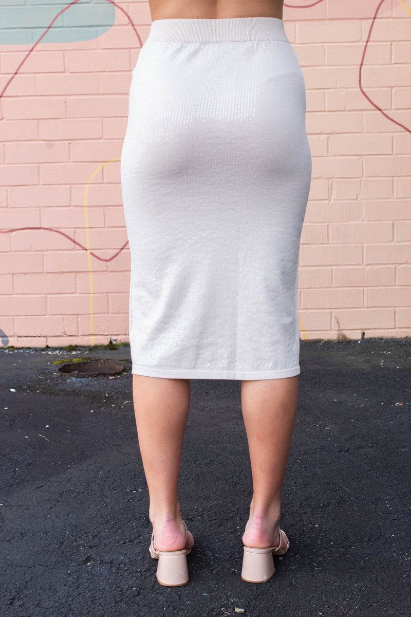 Sparkle Sequin Pencil Skirt, Mother Of Pearl | Sanctuary