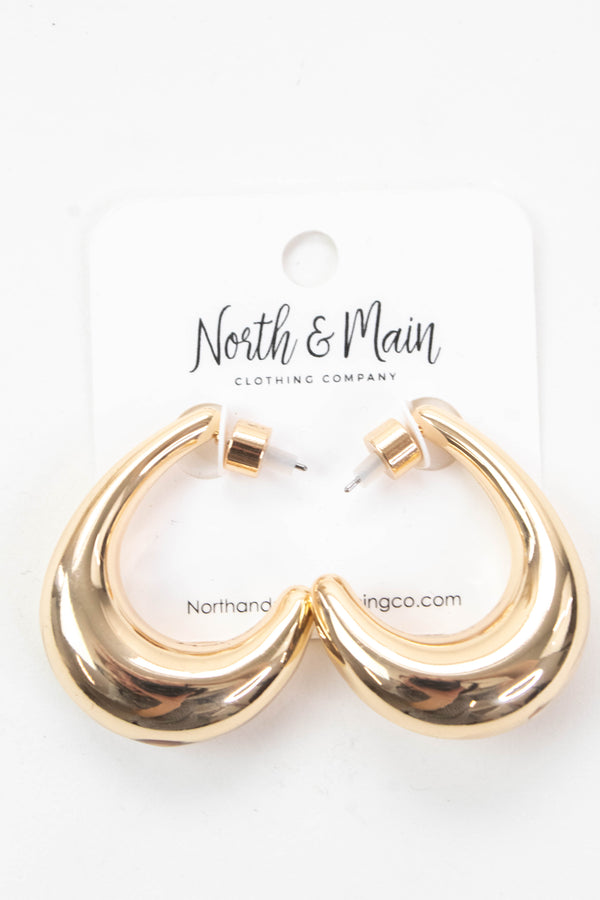 Kennedi Thick Teardrop Earring, Gold