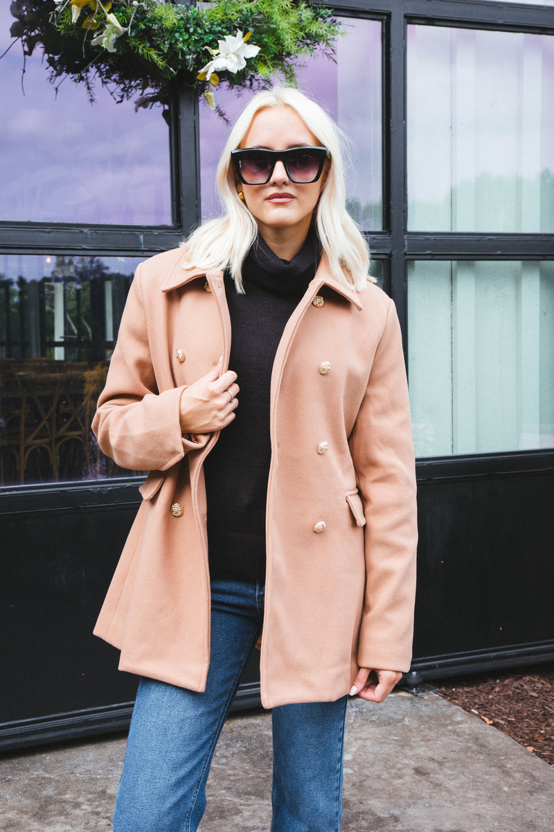 Corisse Button Up Jacket, Camel