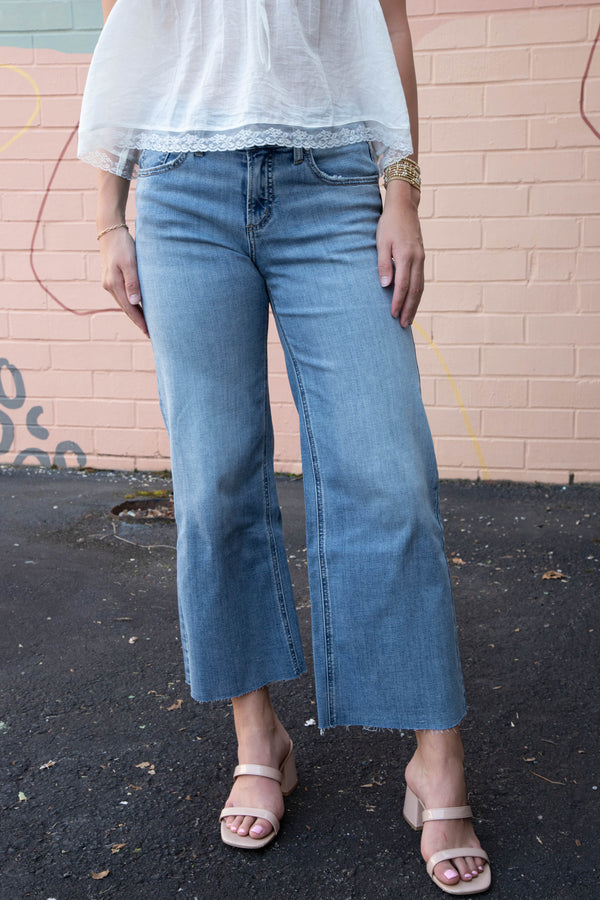 Suki Ankle Wide Leg Jeans, Indigo | Silver Jeans Co