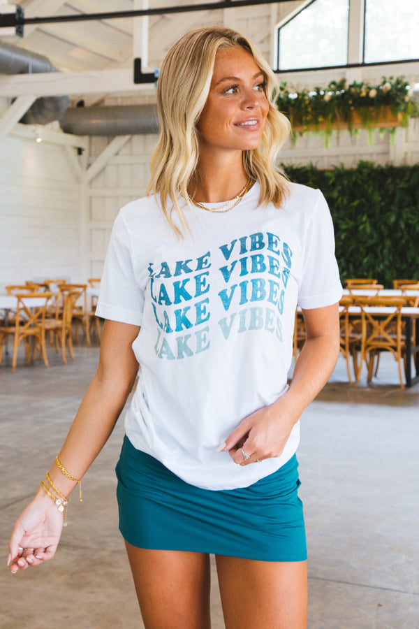 Lake Vibes Graphic Tee, White