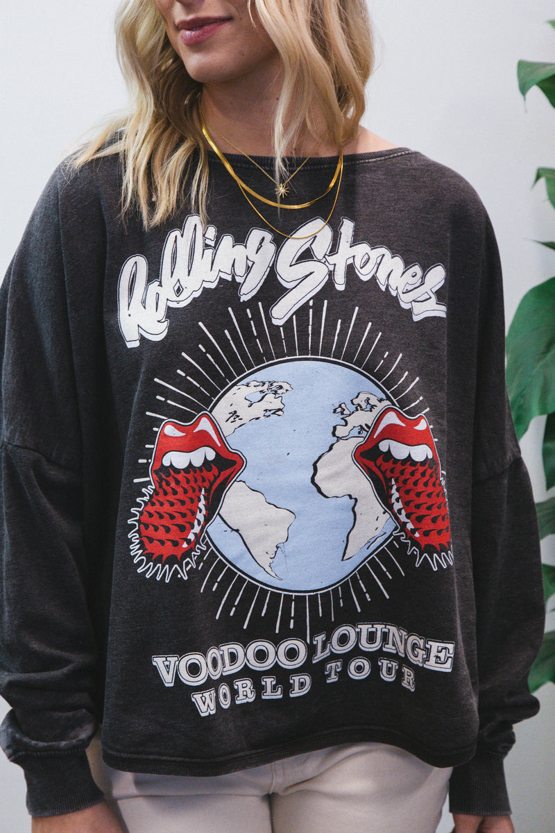 Rolling Stones Sweatshirt, Vintage Black | Recycled Karma
