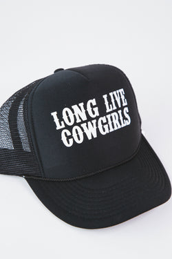 Long Live Cowgirls Trucker Hat Cap, Black | The Candy Collections