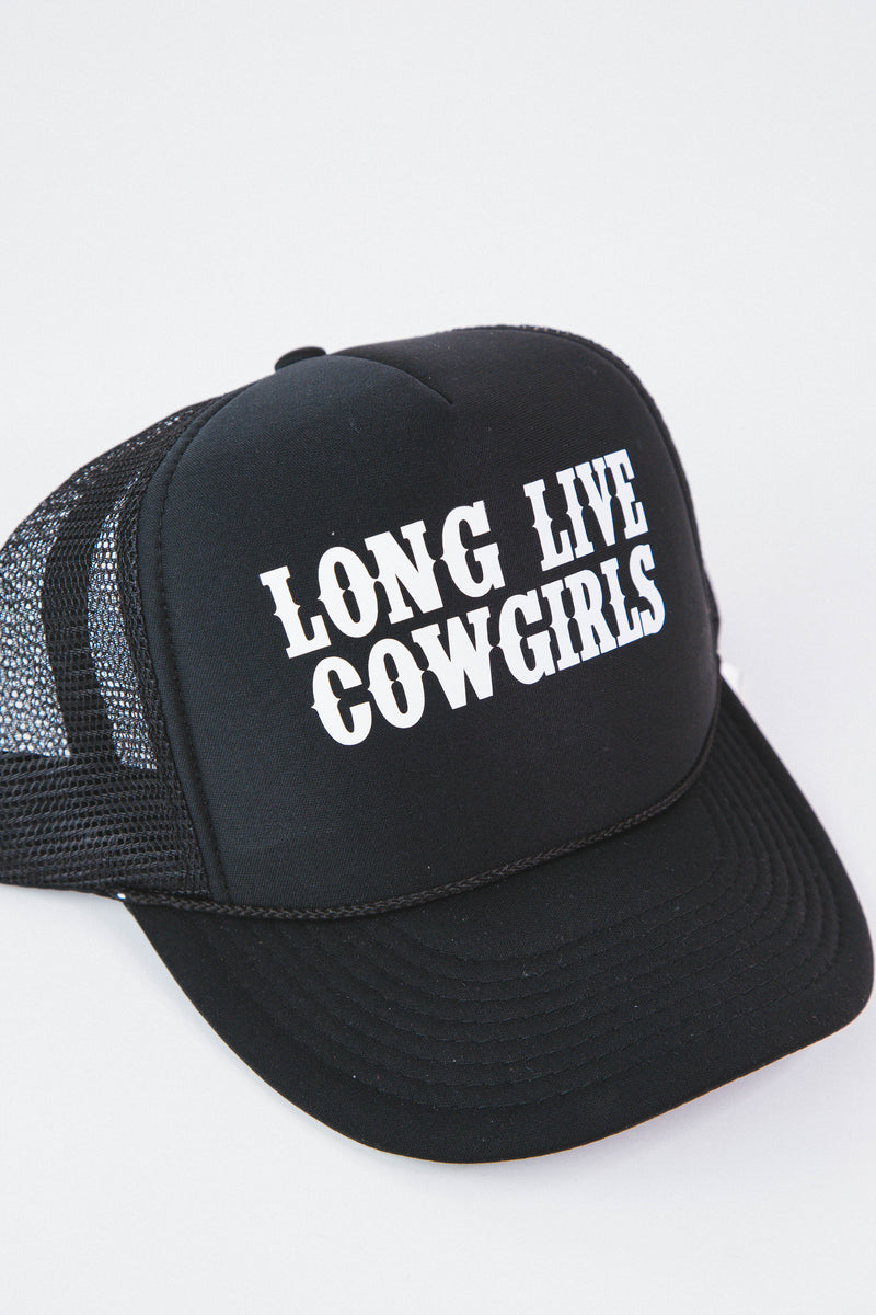 Long Live Cowgirls Trucker Hat Cap, Black | The Candy Collections
