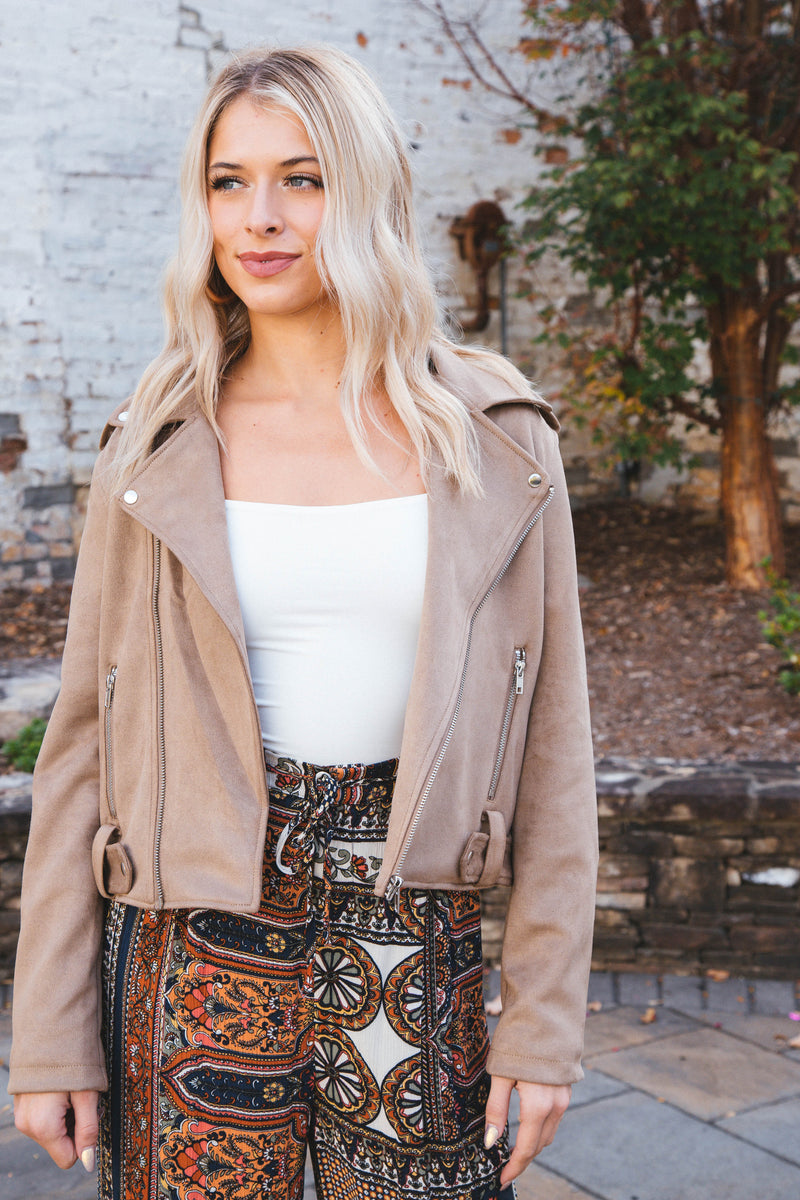 Georgina Printed Wide Leg Pant, Taupe Multi
