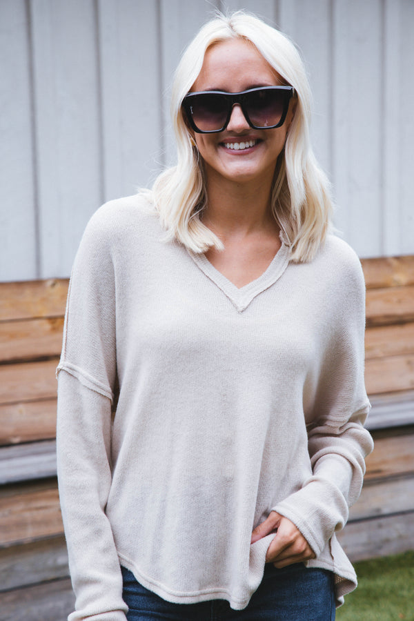 Ania Knit Top, Khaki