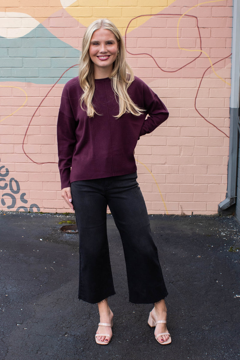 Sierra Almost Crop Jeans, Washed Black