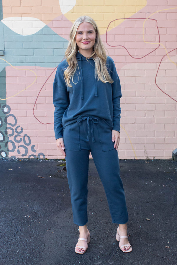 Myla Everyday Raw Edge Hoodie, Midnight Navy
