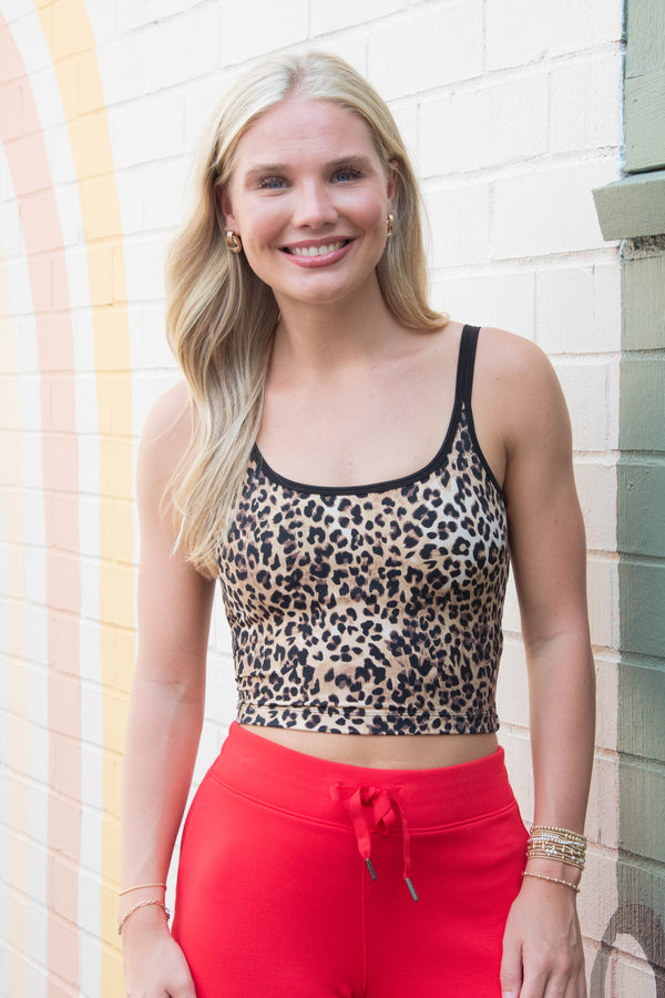 Hera Bra Tank, Cheetah | Cream Yoga